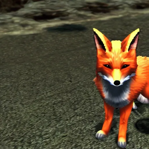 Image similar to a fox in a ps 1 game