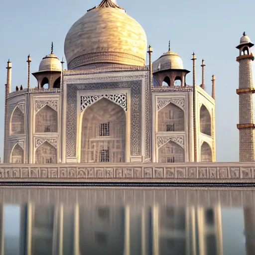 Image similar to the taj mahal made ot of cheese, 8k photorealism, extremly detailed, trending on artstation