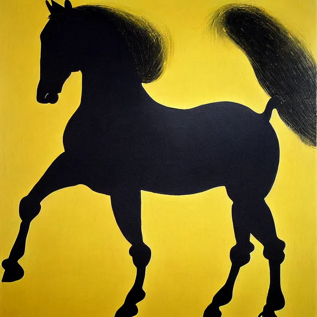 Image similar to a beautiful painting horse, by xu beihong andy warhol realistic oil painting