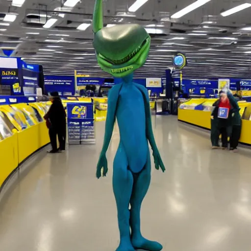 Image similar to alien found a best buy store