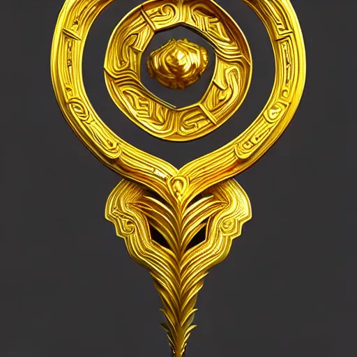 Prompt: stylized gold golden bok choy symbol : : ornate, dynamic, particulate, intricate, elegant, highly detailed, centered, artstation, smooth, sharp focus, octane render, 3 d