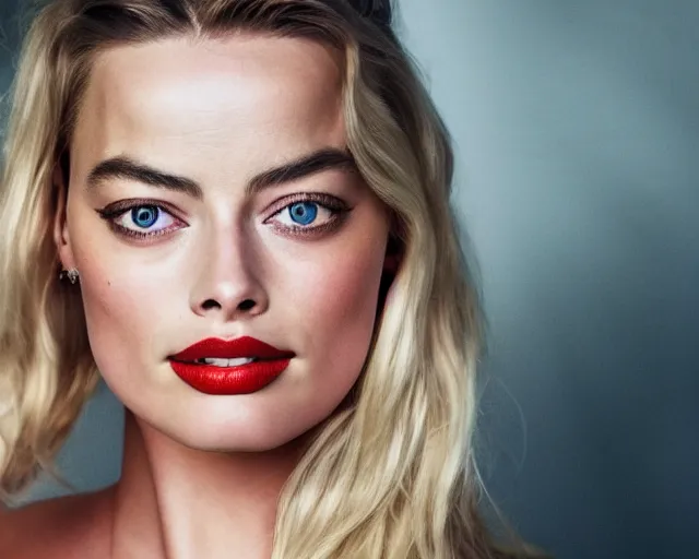 Image similar to margot robbie and amber heard mixed in one face, hyper realistic face, beautiful eyes, cinematic, long shot, hyper detailed, 8 5 mm photograph, 8 k resolution, film still, sharp lens, wide lens