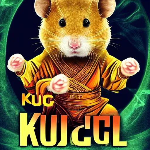 Prompt: Kung fu hamster, poster, digital art