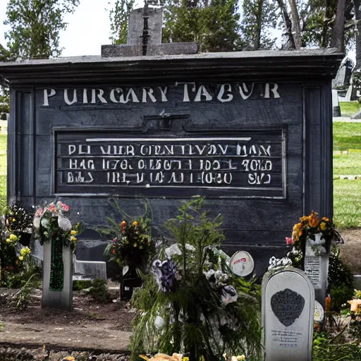 Image similar to Purgatory tavern at the cemetery