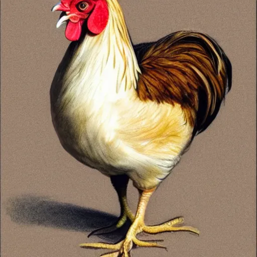 Prompt: realistic drawing of a chicken 4k