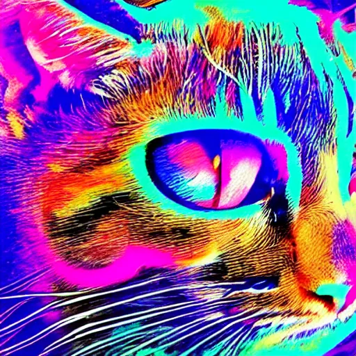 Image similar to psychedelic cat, fantasy