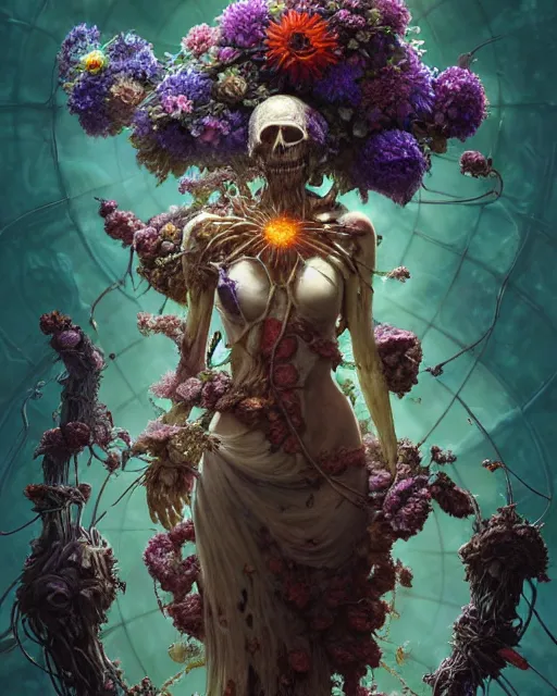 Image similar to the platonic ideal of flowers, rotting, insects and praying of cletus kasady carnage thanos dementor wild hunt doctor manhattan chtulu mandelbulb ponyo bioshock davinci heavy rain, d & d, fantasy, ego death, decay, dmt, art by artgerm and greg rutkowski and alphonse mucha and giuseppe arcimboldo