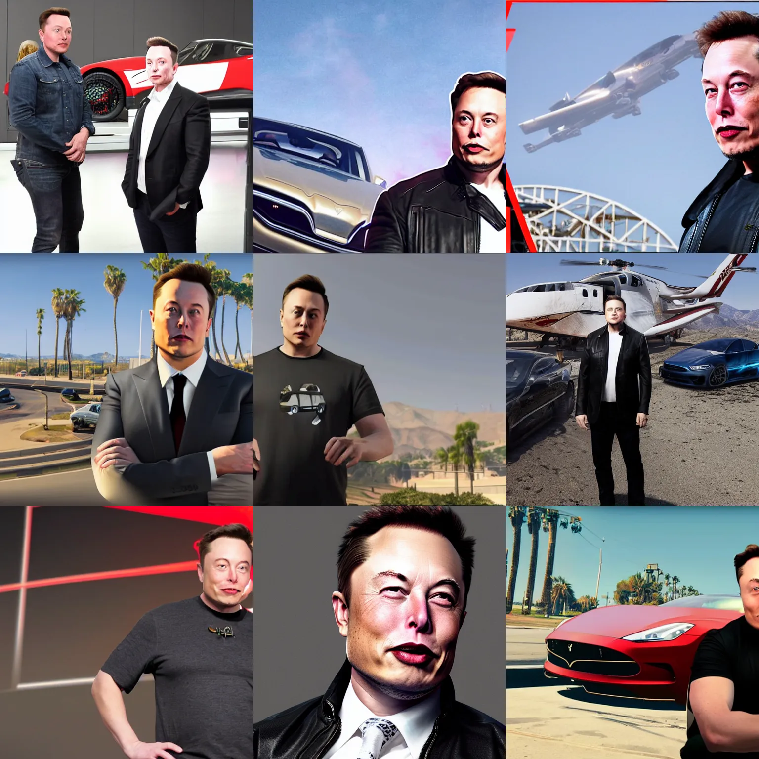 Prompt: elon musk GTA 5 loading screen