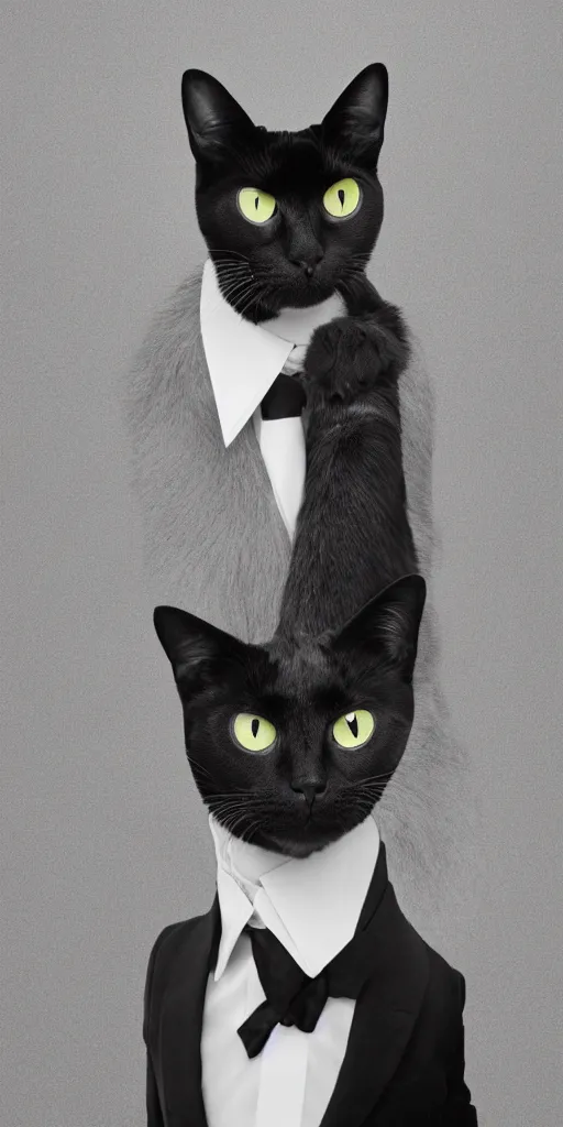 Image similar to portrait photo of a cat wearing a suit