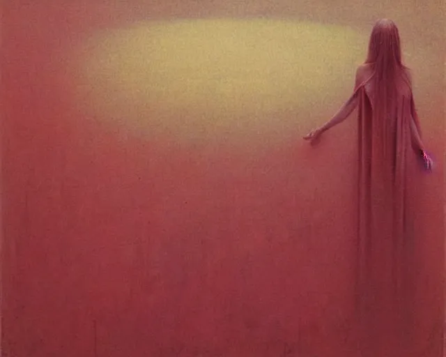 Image similar to by francis bacon, beksinski, mystical redscale photography evocative. uma thurman