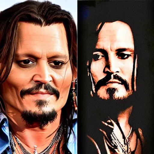 Prompt: Johnny Depp as Jesus Christ