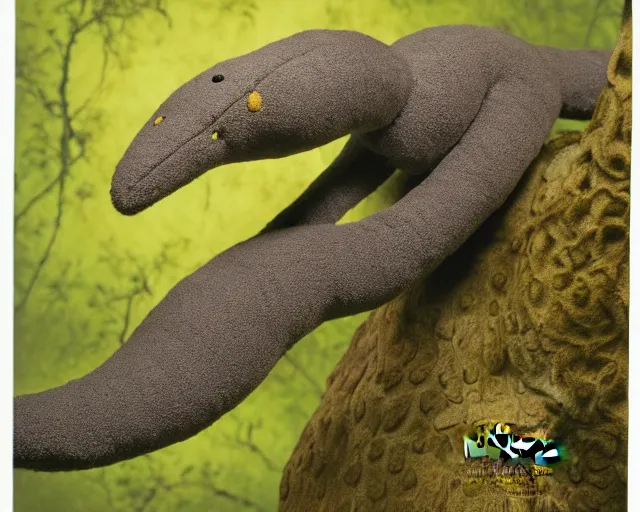 Image similar to plush langford's basilisk, art by national geographic, nature show