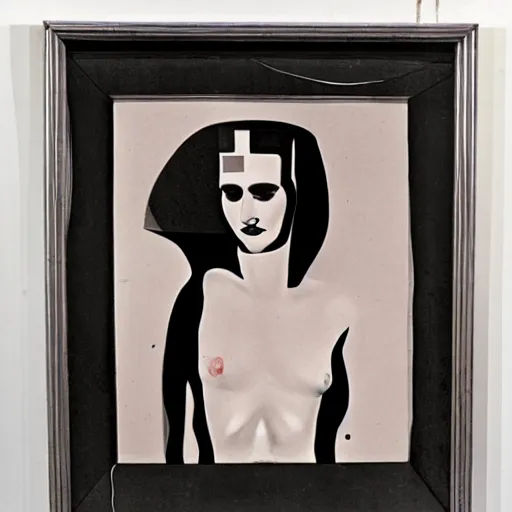 Prompt: A portrait of a beautiful cyberpunk girl, by Man Ray, fine art
