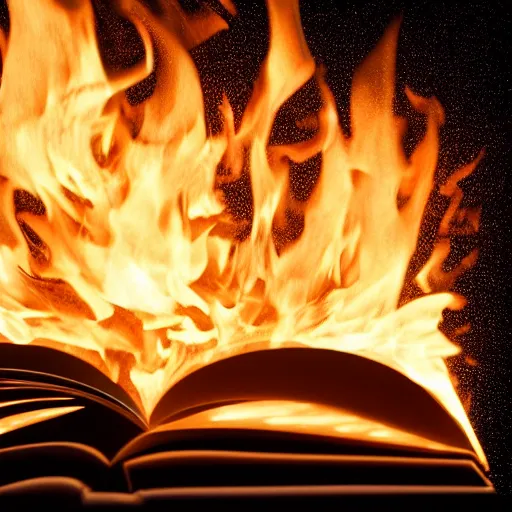 Image similar to photo of book in flames 4 k