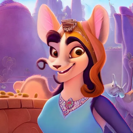 Prompt: princes jasmine as a zootopia character