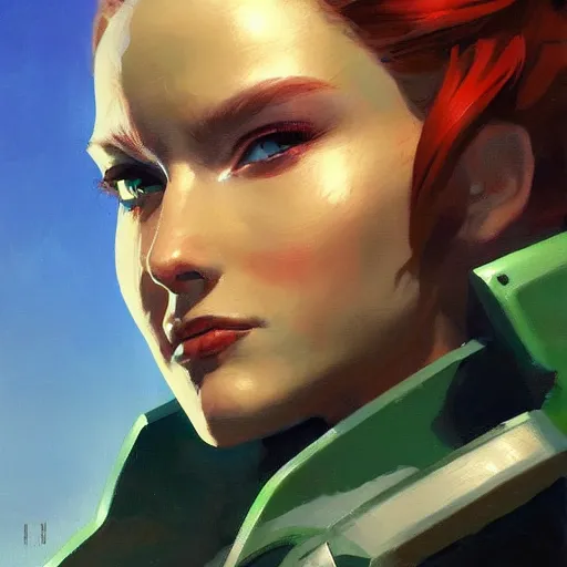 Prompt: greg manchess portrait painting of armored mara jade as overwatch character, medium shot, asymmetrical, profile picture, organic painting, sunny day, matte painting, bold shapes, hard edges, street art, trending on artstation, by huang guangjian and gil elvgren and sachin teng