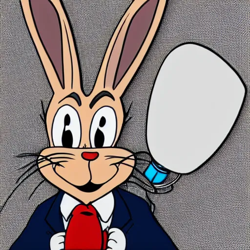 Image similar to Bugs Bunny hanging out with Walter White