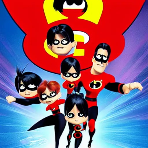 Image similar to Anime poster of The Incredibles