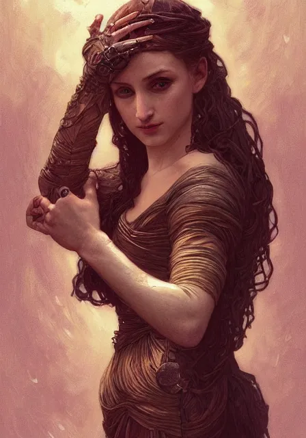 Prompt: sansa mummy mummy mummy zombie, intricate, elegant, highly detailed, digital painting, artstation, concept art, smooth, sharp focus, illustration, art by artgerm and greg rutkowski and alphonse mucha and william - adolphe bouguereau