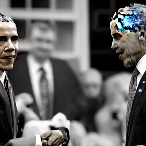 Image similar to obama meets another obama, 3 5 mm, award winning photograph, news