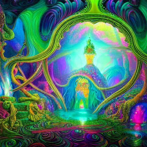 Prompt: Photorealistic Magical Wonderland in the style of Lisa Frank, Robert Venosa, Michael Whelan and Gustave Dore. Hyperdetailed photorealism, 108 megapixels, amazing depth, glowing rich colors, powerful imagery, psychedelic Overtones, 3D finalrender, 3d shading, cinematic lighting, artstation concept art