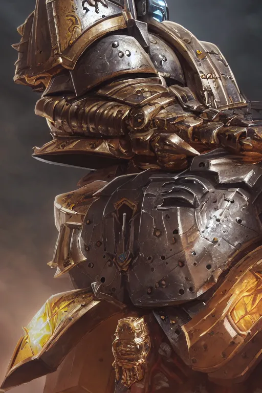 Image similar to armor portrait heros warhammer 4 0 k horus heresy fanart - the primarchs emperor by johannes helgeson animated with vfx concept artist & illustrator global illumination ray tracing hdr fanart arstation zbrush central hardmesh 8 k octane renderer comics stylized