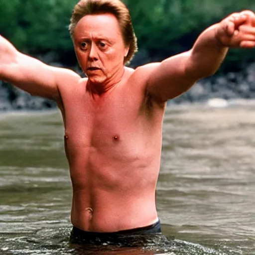 Shirtless Christopher Walken Catches Salmon With His Stable Diffusion OpenArt