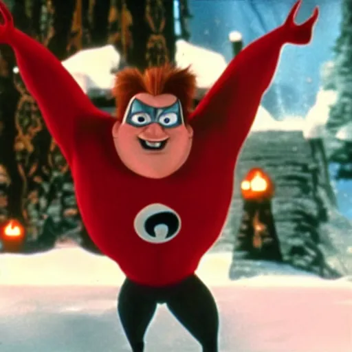 Image similar to syndrome from the incredibles in rudolph the red nosed reindeer