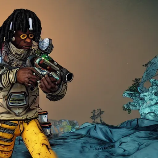 Image similar to Chief Keef in borderlands 2 very detailed 4K quality super realistic