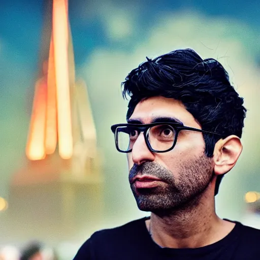 Image similar to KSHMR on the Tommrowland Main Stage, realistic, portrait, detailed