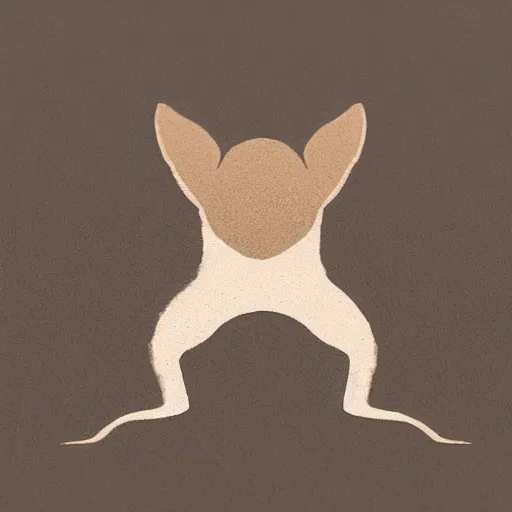 Image similar to logo of a jerboa in a minimalist style, sand color, beige and brown