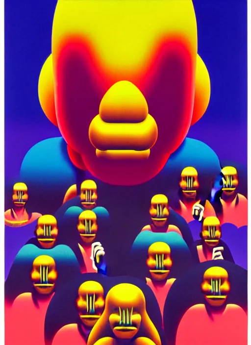 Image similar to evil men by shusei nagaoka, kaws, david rudnick, airbrush on canvas, pastell colours, cell shaded, 8 k,