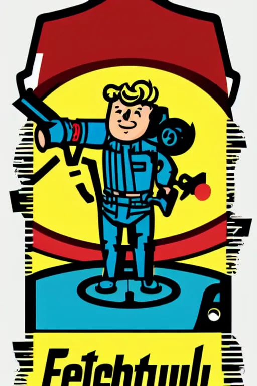 Image similar to fallout 7 6 retro futurist illustration art by butcher billy, sticker, colorful, illustration, highly detailed, simple, smooth and clean vector curves, no jagged lines, vector art, smooth andy warhol style