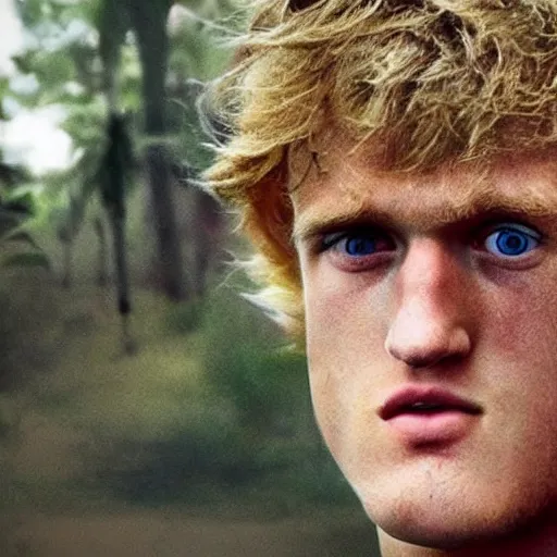 Prompt: “ logan paul in vietnam war, terrified, photorealism ”