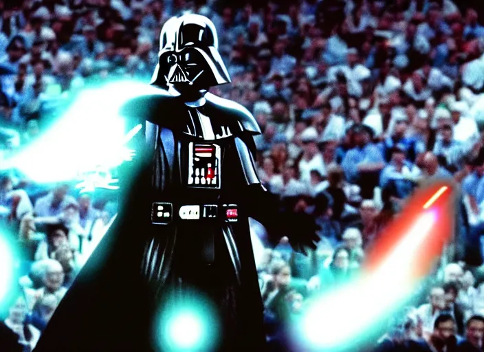 Image similar to ESPN still of Darth Vader playing in the nba playoffs live on espn, 4k