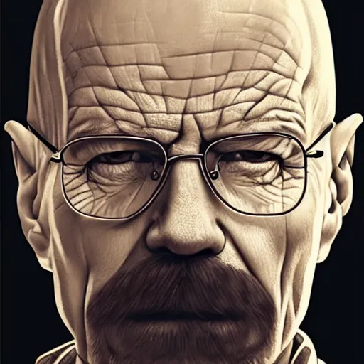 Image similar to a detailed portrait of walter white with a pacifer in his mouth, art illustration, incredibly highly detailed and realistic, 8 k, sharp focus