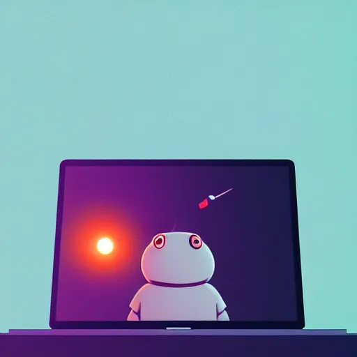 Prompt: toad, in front of a laptop, james gilleard, ilya kuvshinov, very detailed, matte, gaussian blur, tone mapped