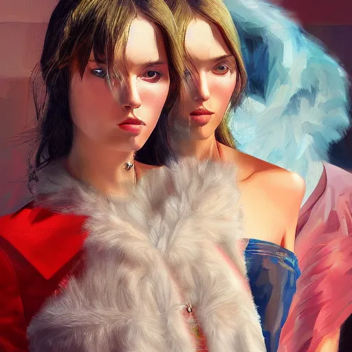 Image similar to Russian fashion, gucci catwalk, oil painting, digital art, ultradetailed, artstation