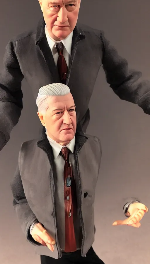 Image similar to hot toys figurine of david lynch, realistic, up close image, 1 / 1 6 th scale, unopened, listing image, hd