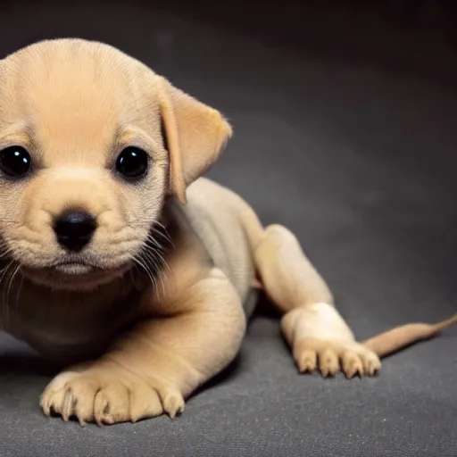 Prompt: photo of a reptilian puppy