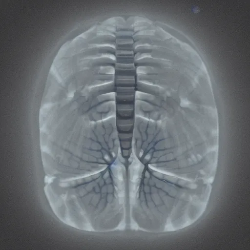 Prompt: x-ray of an orange photorealistic