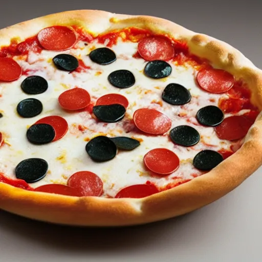 Image similar to a bowl made out of pizza, hyper realistic