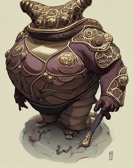 Prompt: a fat slimy anthropomorphic toad wearing regal ornate armor, bust shot, smooth, intricate, elegant, power aura, digital painting, artstation, concept art, high tech fantasy, sharp focus, illustration, art by james jean