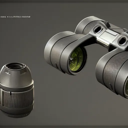 Image similar to modular game item, futuristic binoculars, very realistic , artstation, concept art , game art, high quality, 4k , 8k