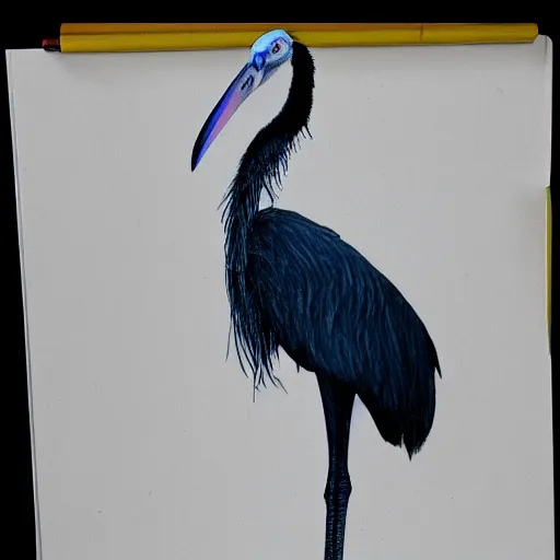 Image similar to sketch of a shoebill stork in suit