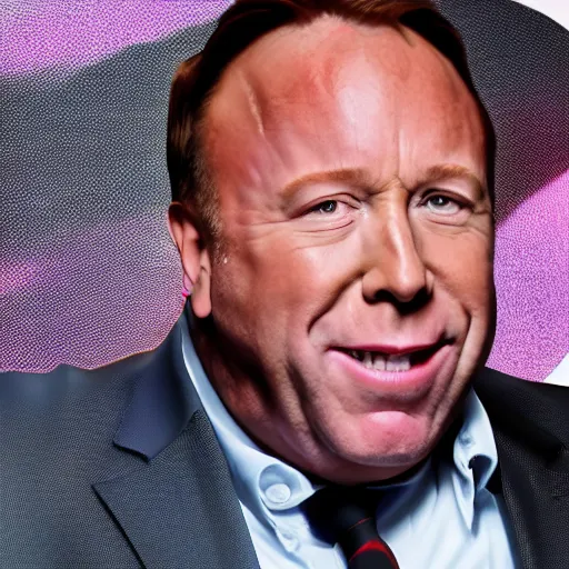 Image similar to Alex Jones appears as Lil Wayne, close up, high quality, photo