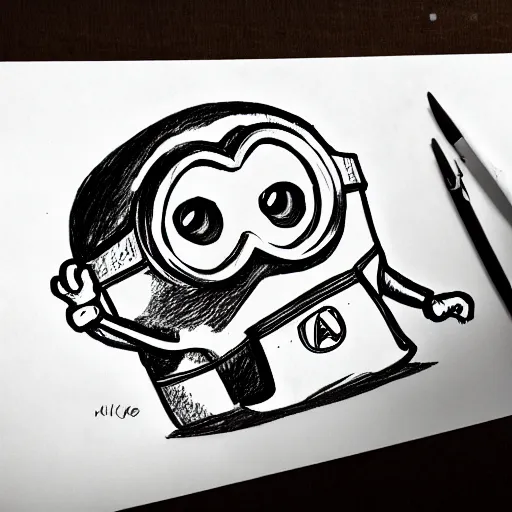 Image similar to hand drawn sketch of a minion