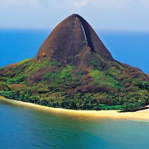 Image similar to TC's chopper over chinaman's hat, magnum PI