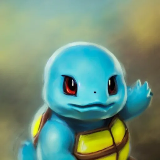 Prompt: highly realistic pokemon squirtle, oil on canvas, intricate, portrait, 8 k highly professionally detailed, hdr, cgsociety