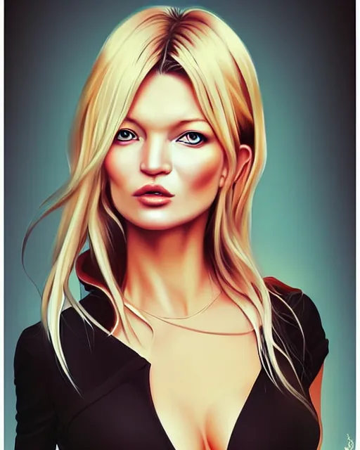Prompt: portrait of Kate Moss as Anime girl cute-fine-face, full body! pretty face, realistic shaded Perfect face, fine details. Anime. realistic shaded lighting by Ilya Kuvshinov Giuseppe Dangelico Pino and Michael Garmash and Rob Rey
